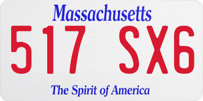 MA license plate 517SX6