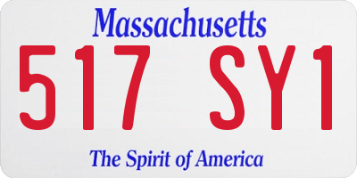 MA license plate 517SY1