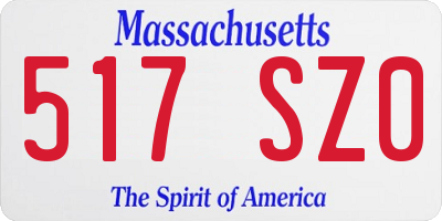 MA license plate 517SZ0