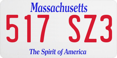 MA license plate 517SZ3