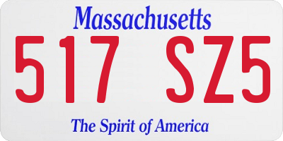MA license plate 517SZ5