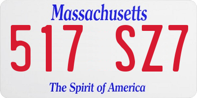 MA license plate 517SZ7