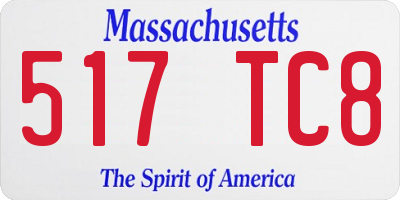 MA license plate 517TC8