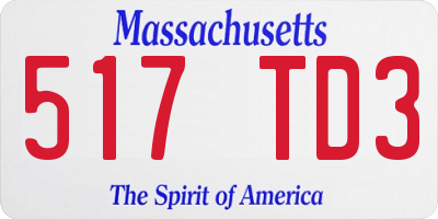 MA license plate 517TD3