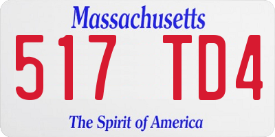 MA license plate 517TD4