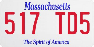 MA license plate 517TD5