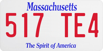 MA license plate 517TE4