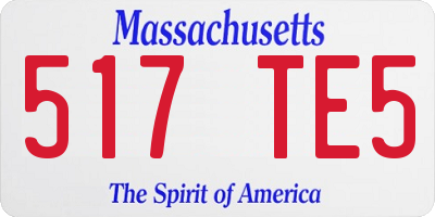 MA license plate 517TE5