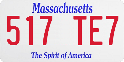 MA license plate 517TE7