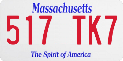 MA license plate 517TK7