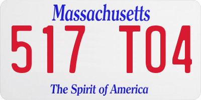 MA license plate 517TO4