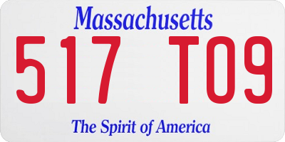 MA license plate 517TO9