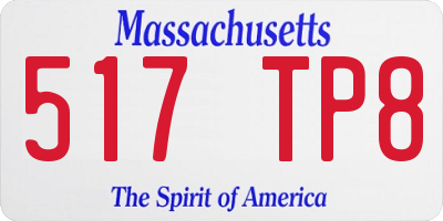 MA license plate 517TP8