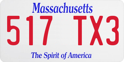 MA license plate 517TX3
