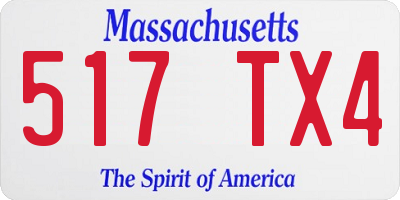 MA license plate 517TX4