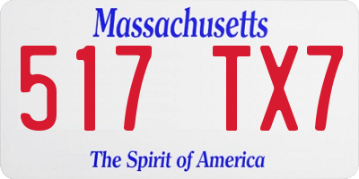 MA license plate 517TX7