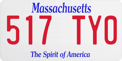 MA license plate 517TY0