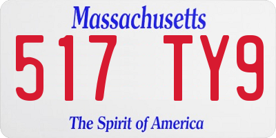 MA license plate 517TY9