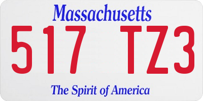 MA license plate 517TZ3
