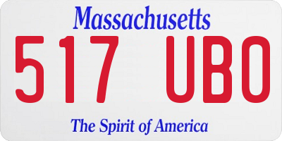 MA license plate 517UB0