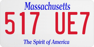 MA license plate 517UE7