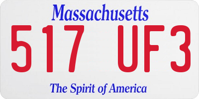 MA license plate 517UF3