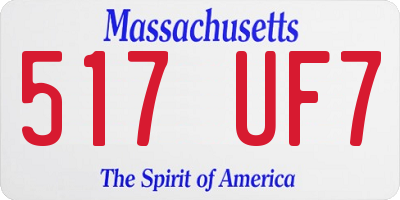 MA license plate 517UF7