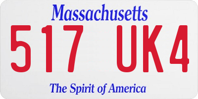 MA license plate 517UK4