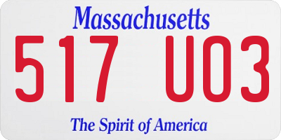 MA license plate 517UO3