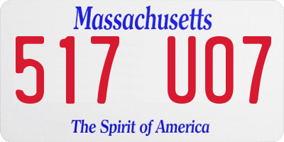 MA license plate 517UO7
