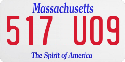 MA license plate 517UO9