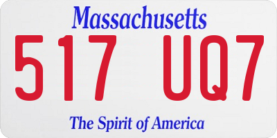 MA license plate 517UQ7