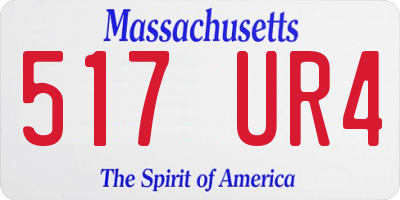 MA license plate 517UR4