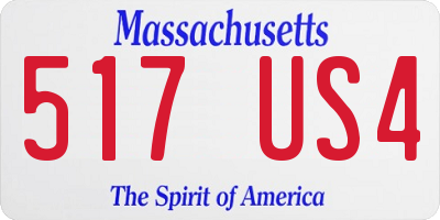 MA license plate 517US4