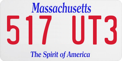 MA license plate 517UT3