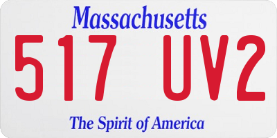 MA license plate 517UV2