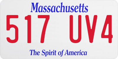 MA license plate 517UV4