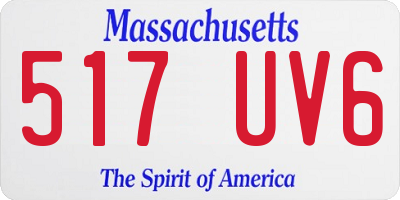 MA license plate 517UV6