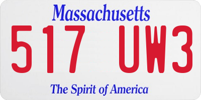 MA license plate 517UW3