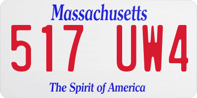 MA license plate 517UW4