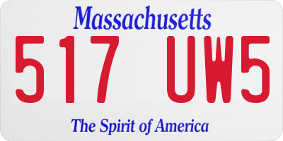 MA license plate 517UW5