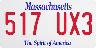 MA license plate 517UX3