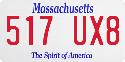 MA license plate 517UX8