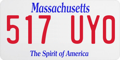 MA license plate 517UY0