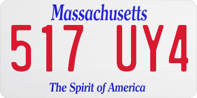 MA license plate 517UY4