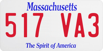 MA license plate 517VA3