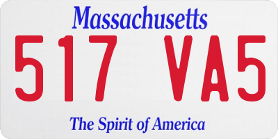 MA license plate 517VA5