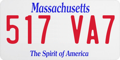 MA license plate 517VA7