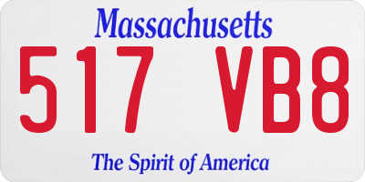 MA license plate 517VB8