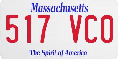 MA license plate 517VC0
